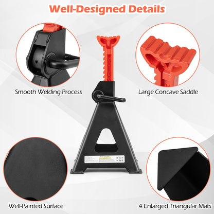 2 Pack Jack Stands, 6/12 Ton Capacity Per Stand
