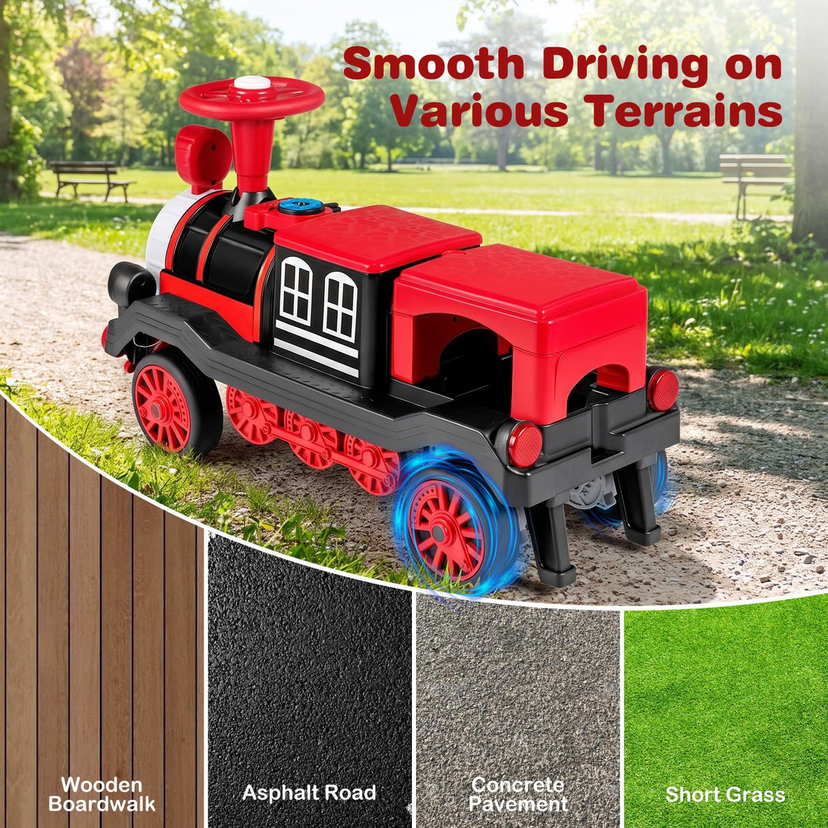 12V Kids Ride on Car, 2-Seater Children Electric Vehicle