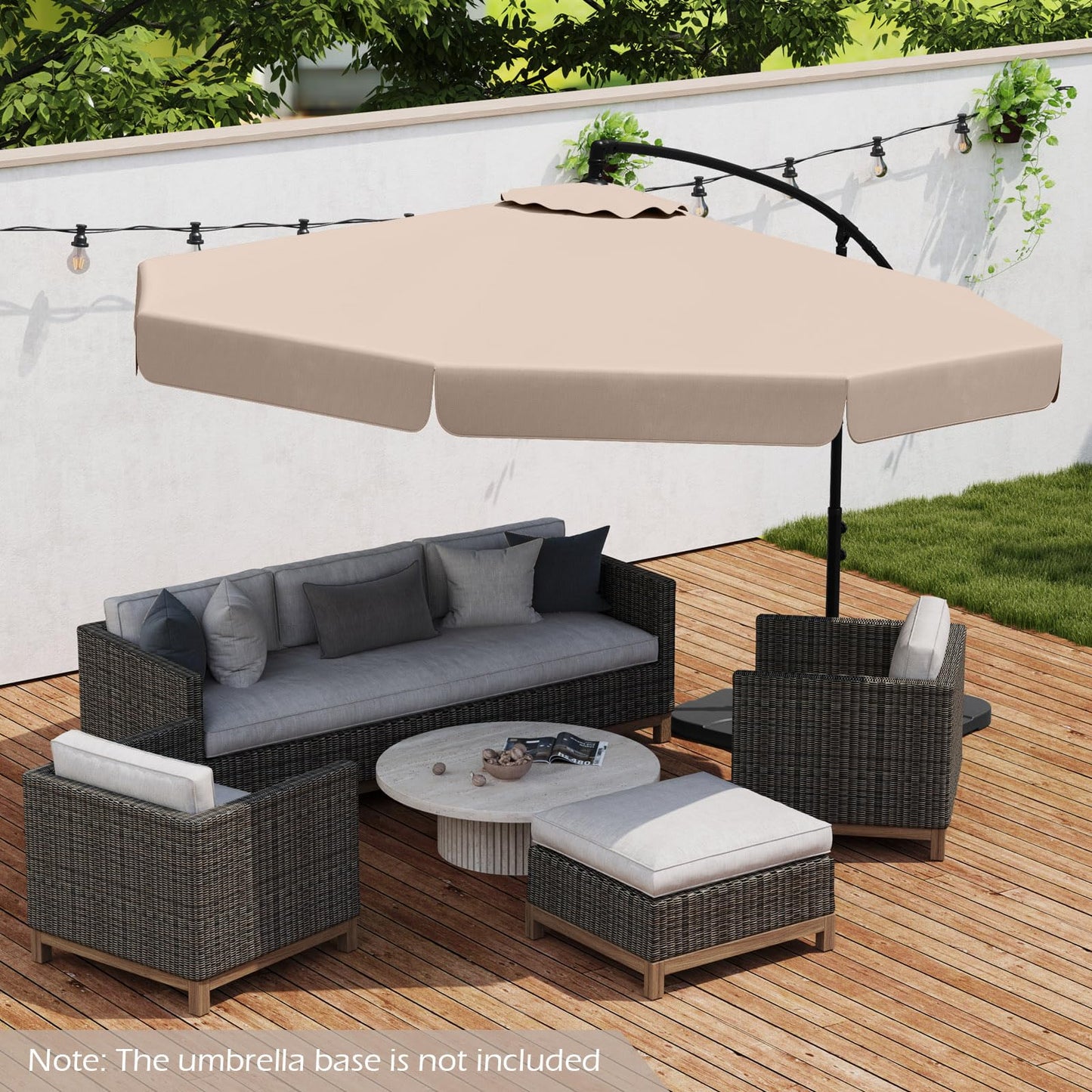 2.9M Patio Cantilever Parasol with Cover and Tilt Function