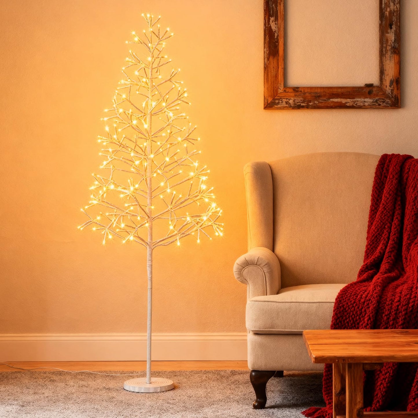 1.5/1.8m Lighted Birch Tree Twig Tree with 240 Warm White LED Lights