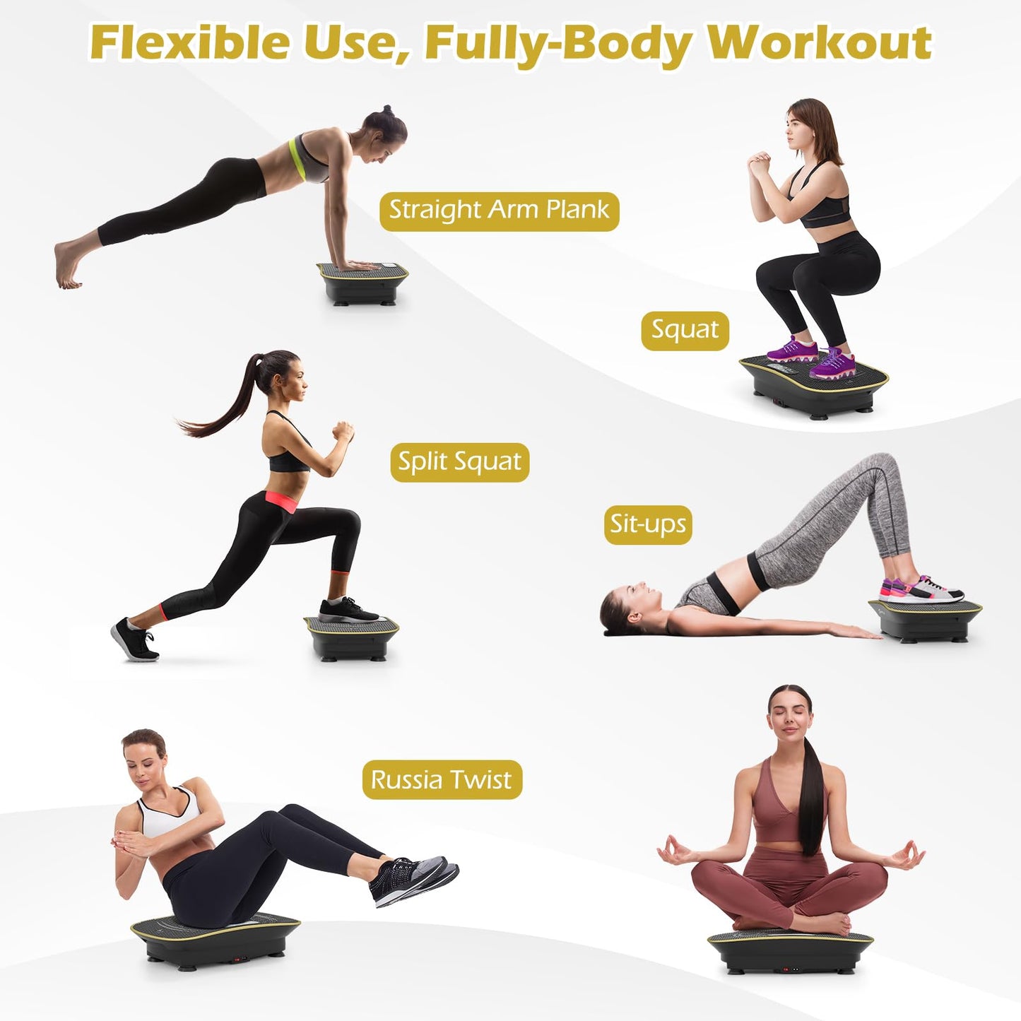Vibration Plate Exercise Machine for Lymphatic Drainage and Weight Loss with 10 Speed Intensities