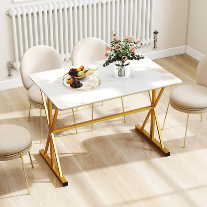 Sintered Stone Dining Table with Metal Frame