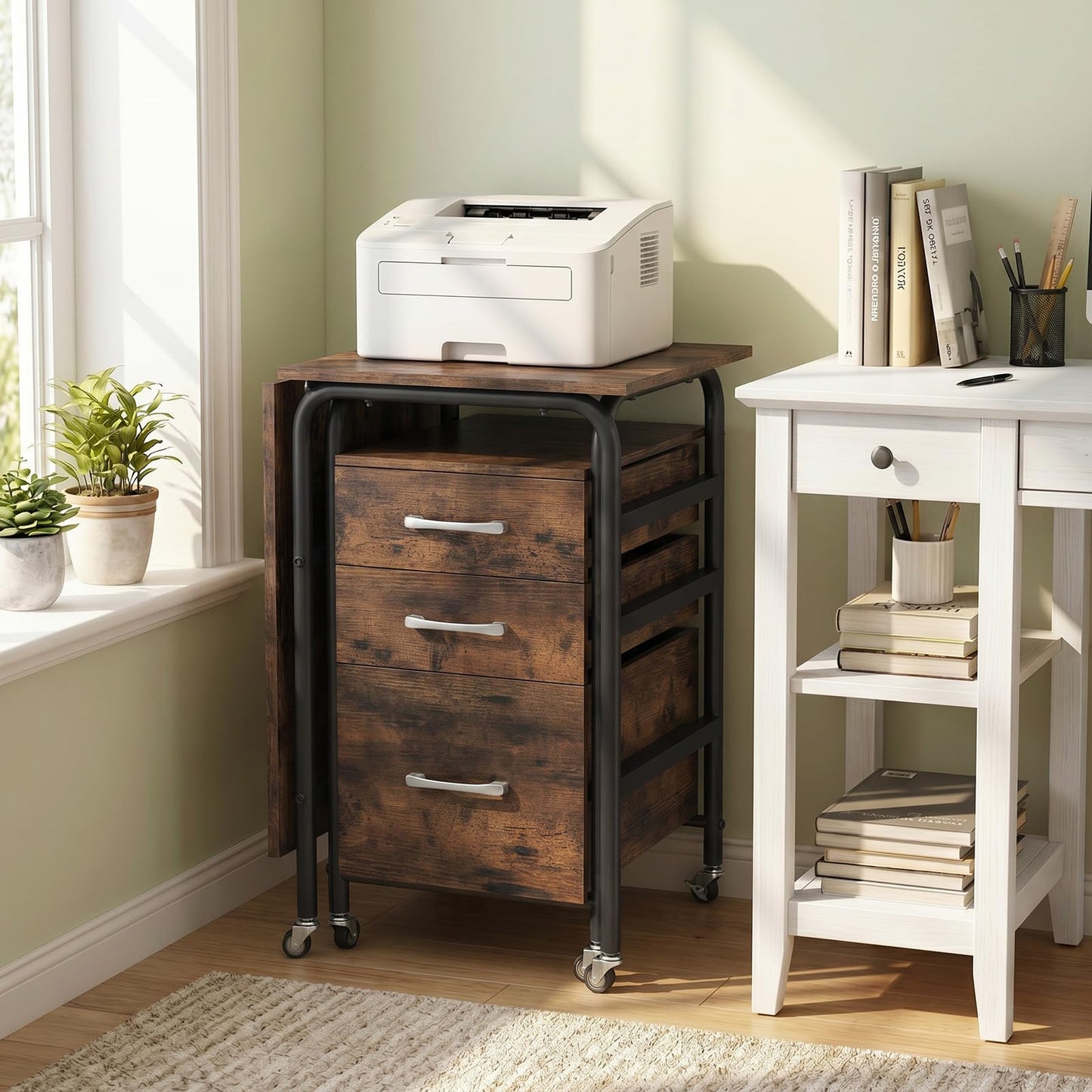 2-In-1 Folding Desk with 3 Drawers