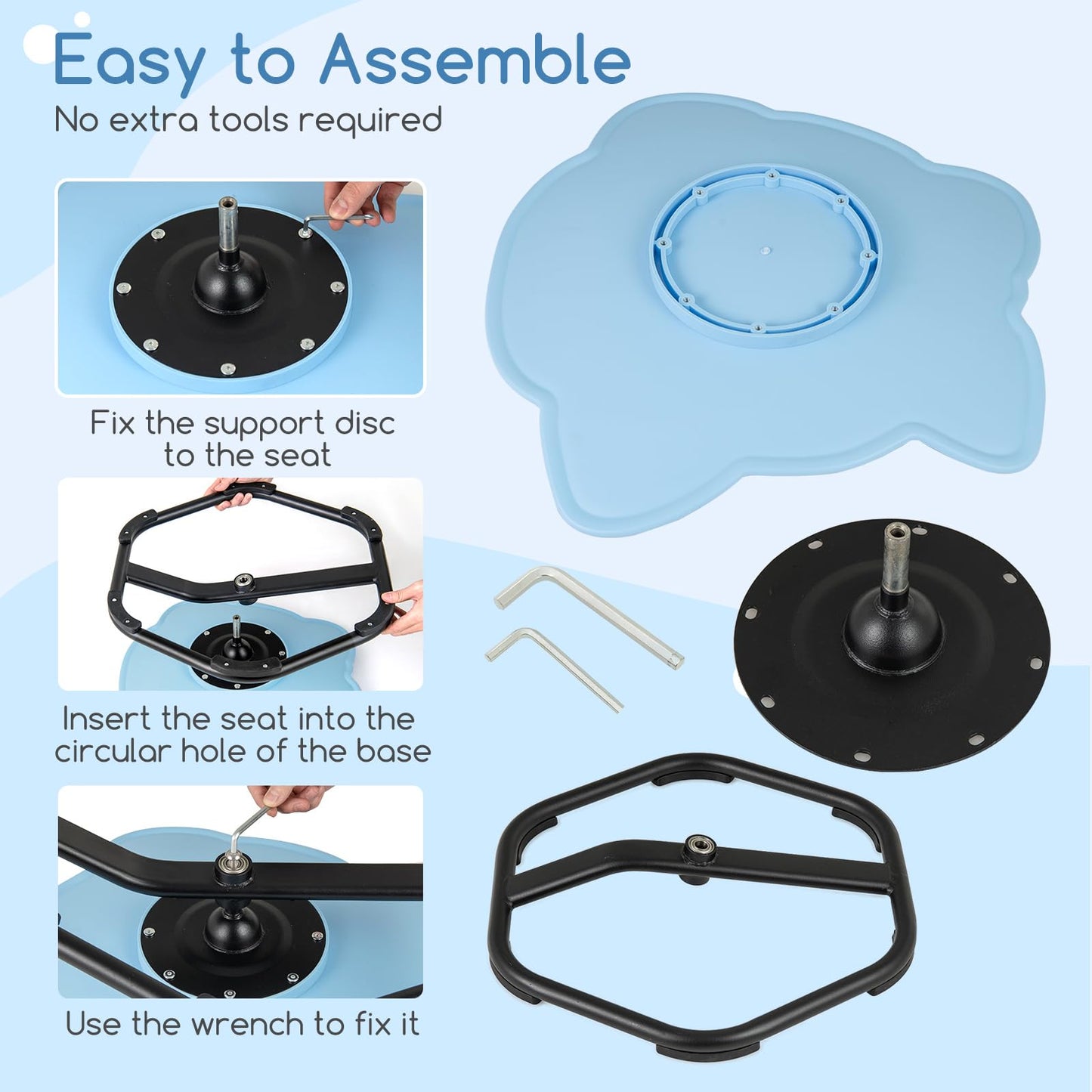 Kids Sensory Swivel Chair Elephant Petal 360° Spinning Chair