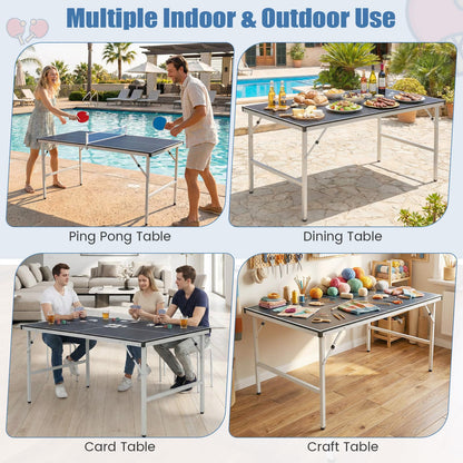 Foldable Ping Pong Table with Net for Indoor Outdoor Use