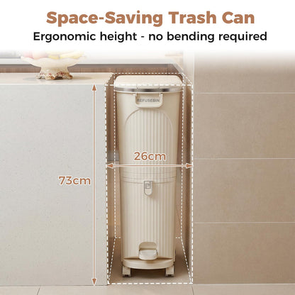 Recycling Bins, 43L Dry and Wet Separation Trash Can with 3 Compartments