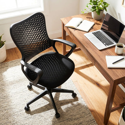 Ergonomic Office Chair, Computer Desk Chair with Armrests, Padded Cushion and Butterfly Backrest