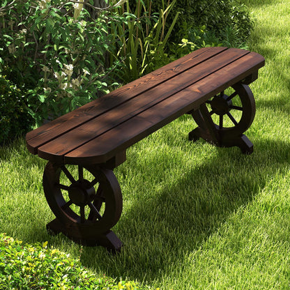 Wagon Wheel Shape 2-Seater Garden Bench