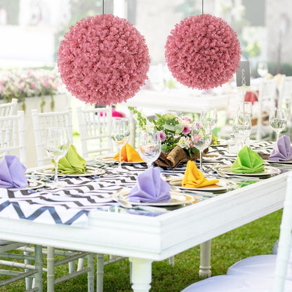 2 Pieces Artificial Plant Topiary Balls with 7 Layers Leaves