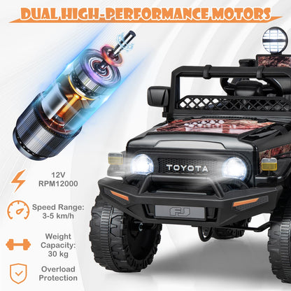 Kids Electric Ride On Car, 12V Licensed Toyota FJ Off Road Truck