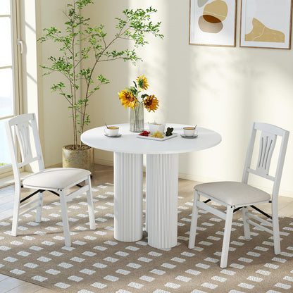 Set of 2 Folding Dining Chairs with Soft Padded Seat and Hollow-out Backrest