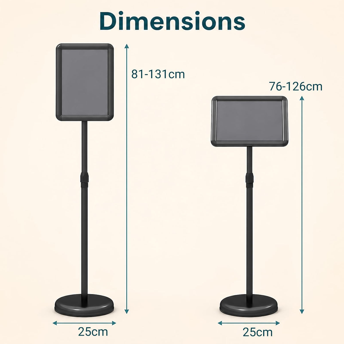 Height Adjustable Sign Holder Stand with Snap-Open Frame