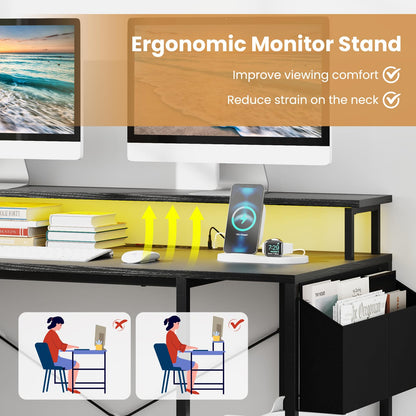 L-Shaped Computer Desk, 120CM Large Corner Desk Writing Study Table