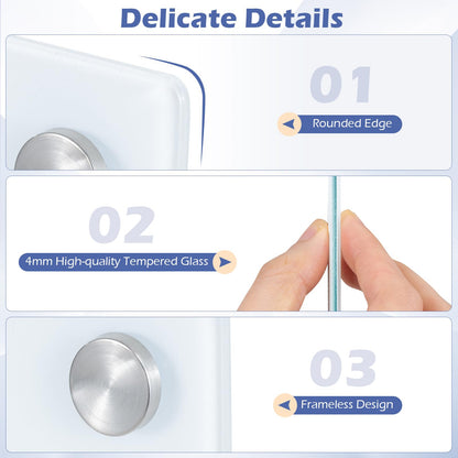 Magnetic Glass Board, 60 x 90 cm Frameless Dry Erase Board