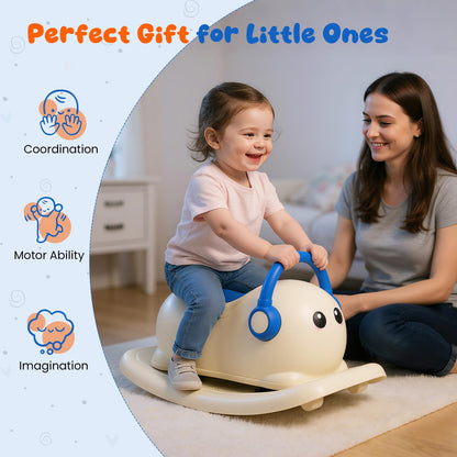 3-in-1 Rocking Horse for Toddlers 1-3 Years Old with Rolling Wheels