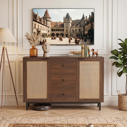 Wooden Storage Cabinet, Rustic Console Table, Freestanding kitchen Cupboard Organizer Unit