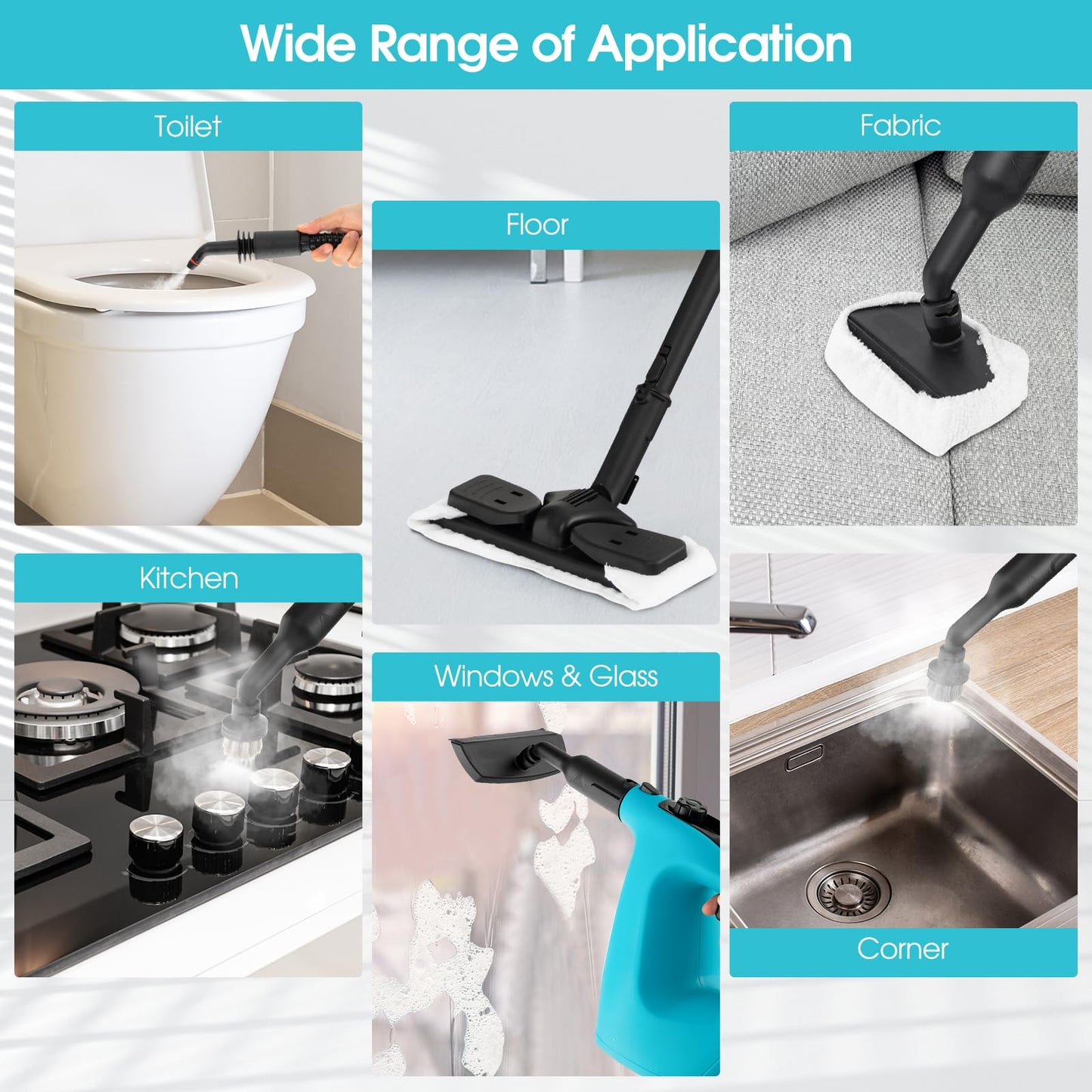 Multi-Surface Handheld Steam Cleaner with Safety Lock