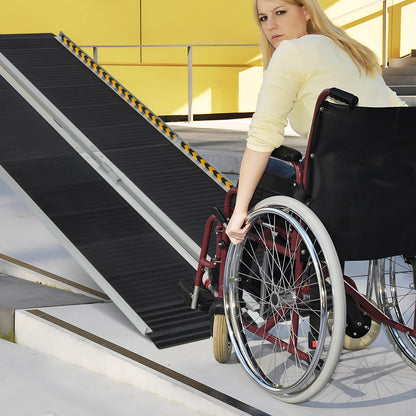 Portable Aluminum Wheelchair Ramp with Transition Plate