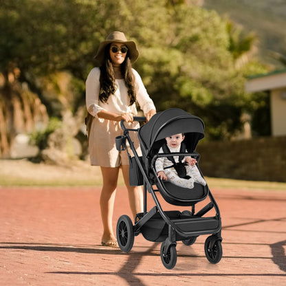 3-in-1 Newborn Stroller Folding Convertible High Landscape Toddler Stroller