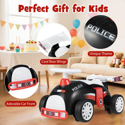 Kids Ride On Car Sliding Toy with Music and Cool Rear Wings