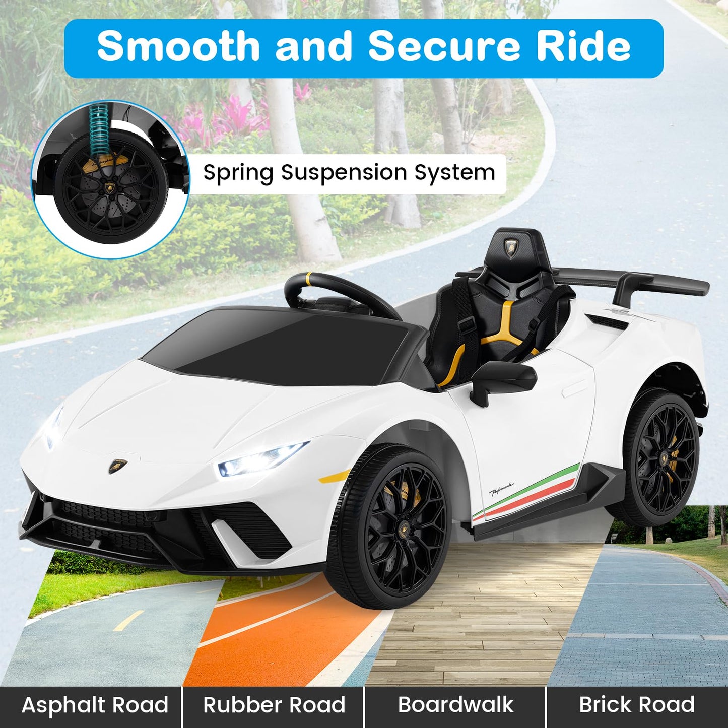 12V Kids Ride on Car Lamborghini with Remote Control and LED Lights