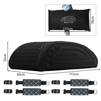 14 Cubic Feet/400L Car Roof Bag, Waterproof Foldable Roofing Cargo Carrier with 4 Reinforced Straps