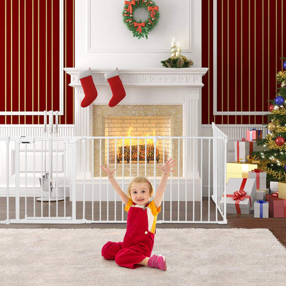 Metal Fire Guard Hearth Gates with Lockable Door