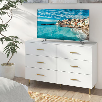 6 Drawer Dresser with Anti-Toppling Device for Living Room