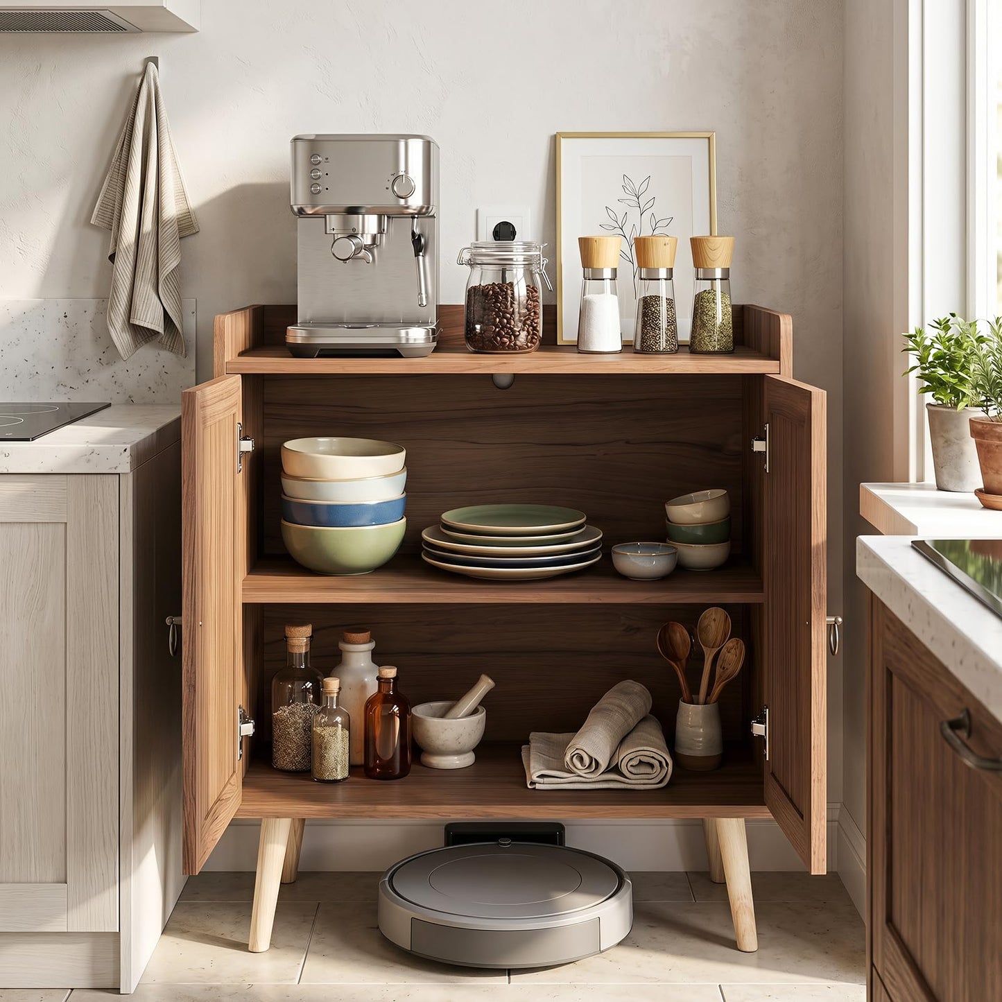 Sideboard Buffet Cabinet with 2 Doors & Adjustable Shelf