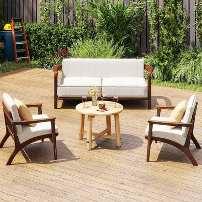 Solid Wood Small Round Outdoor Coffee Table