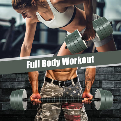 21KG/41KG Dumbbell Barbell Set, 4-in-1 Dumbbell, Barbell, Kettlebell & Push-Up Stand