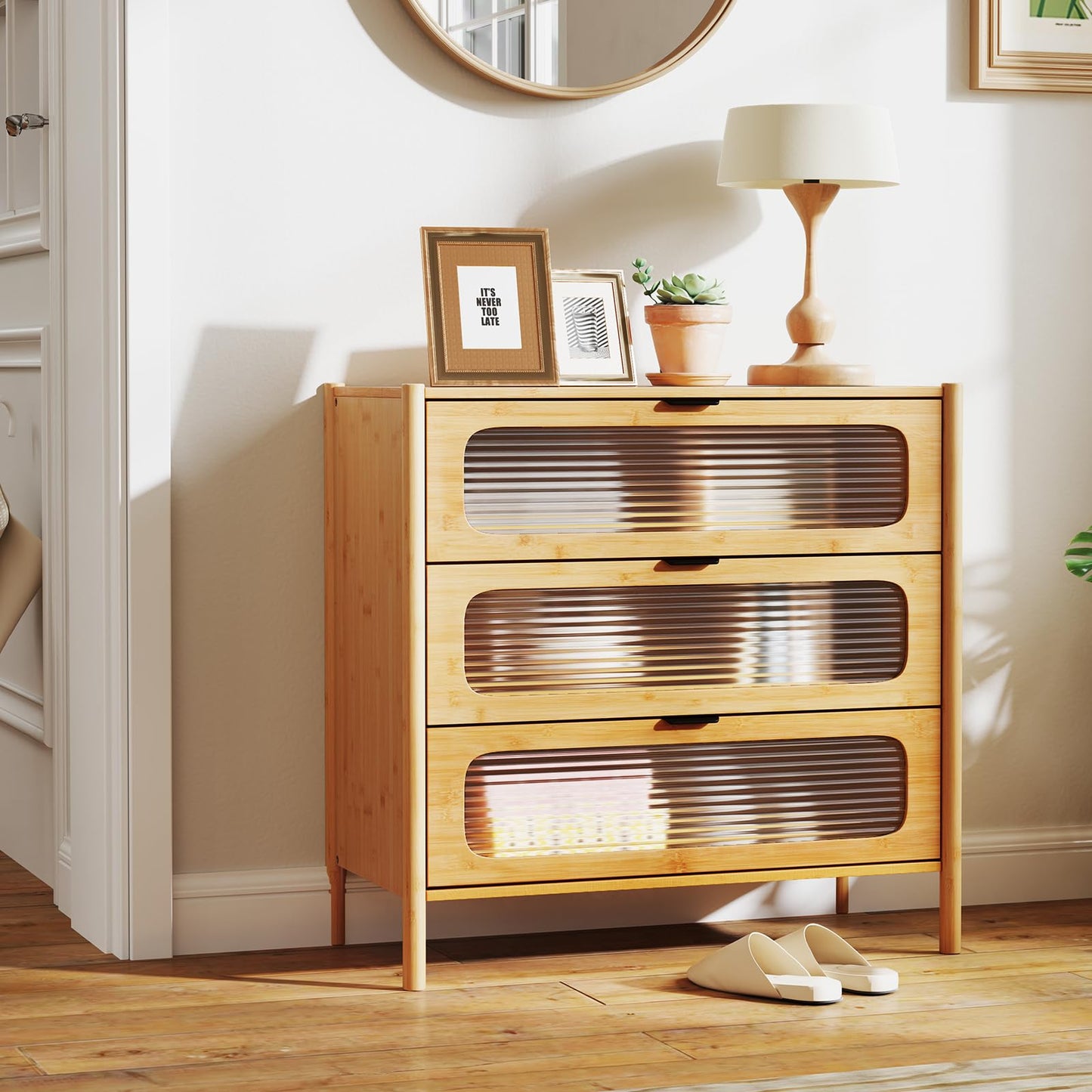 3 Drawer Dresser Mid Century Modern Chest of Drawers