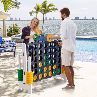 Four in A Row Game Set with 42 Jumbo Rings & Quick-Release Slider