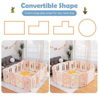 Plastic Infants Play Pen with Whiteboard and Rotatable Ball