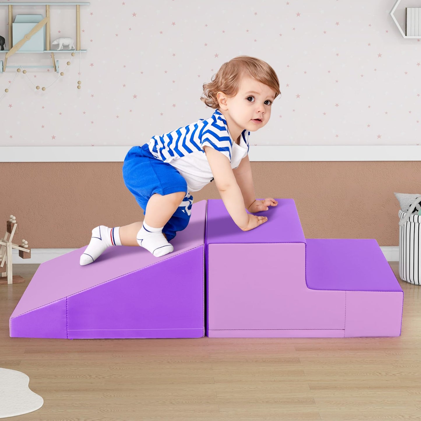 Toddler Climb and Crawl Foam Play Set Stairs and Ramp Software Activity Toys