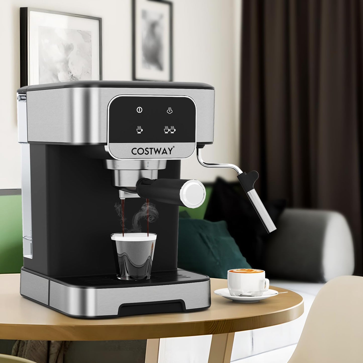 1200W Espresso Machine 20 Bar with Steam Milk Frother