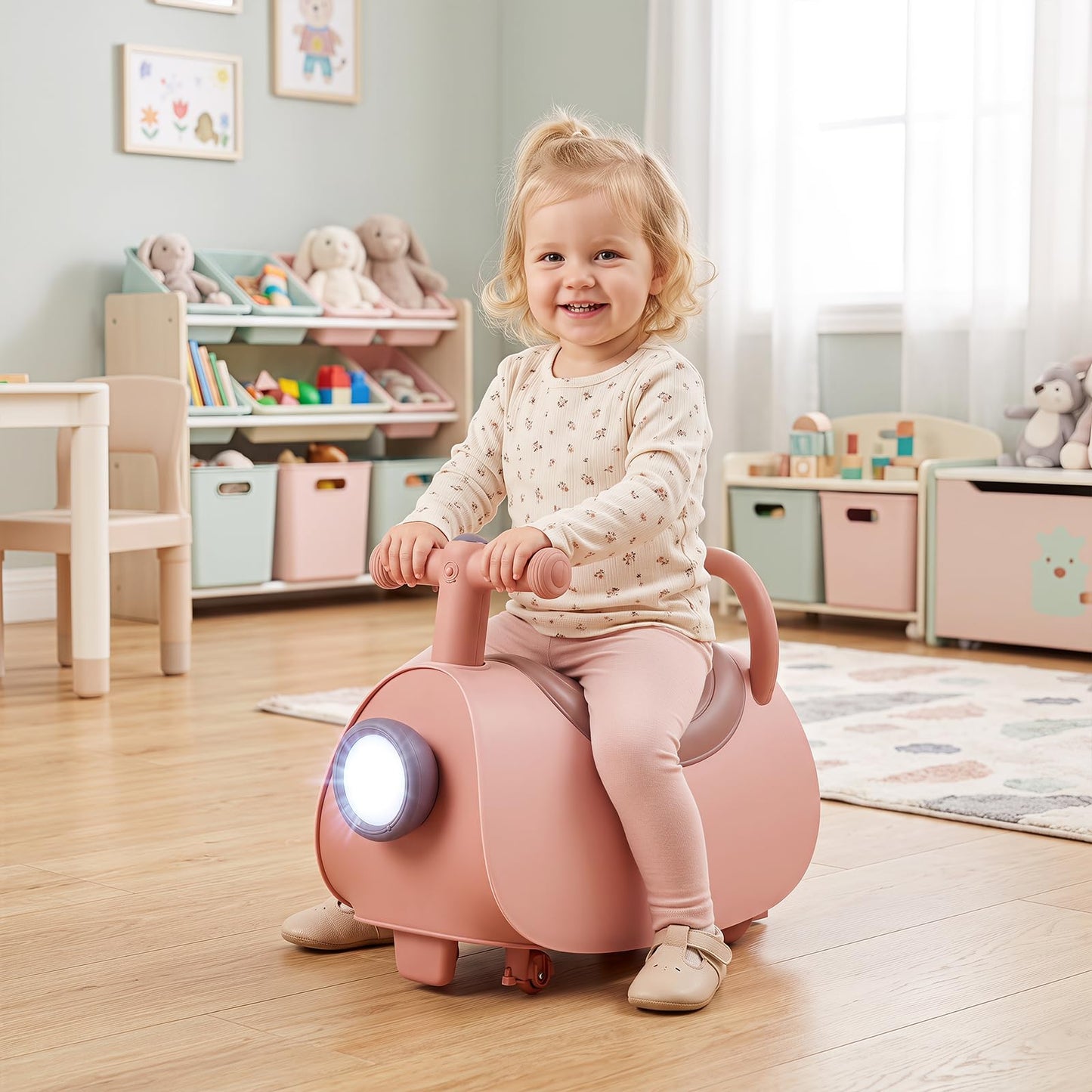 Kids Ride on Car, Toddler Foot-to-Floor Sliding Car with Music