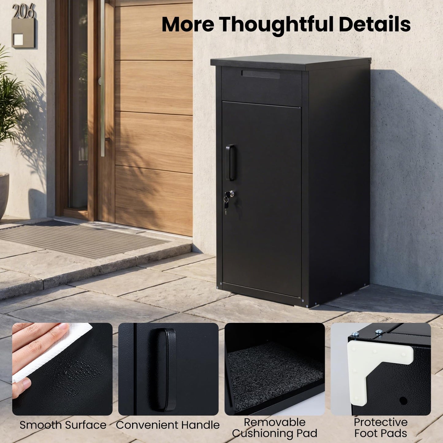 Lockable Package Delivery Box for Outside, Large Galvanized Steel Mailbox