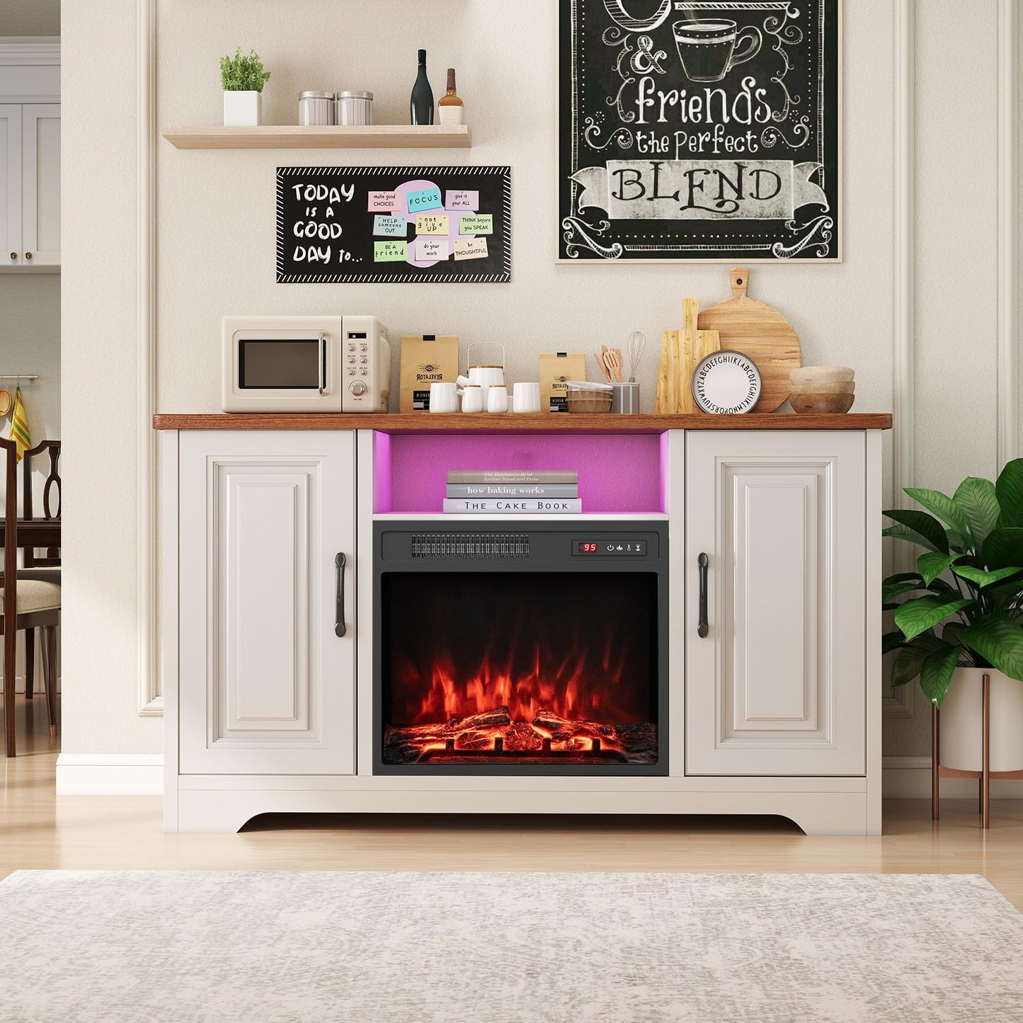 18 Inch Electric Fireplace Insert 750W/1500W Fireplace Heater with Remote Control
