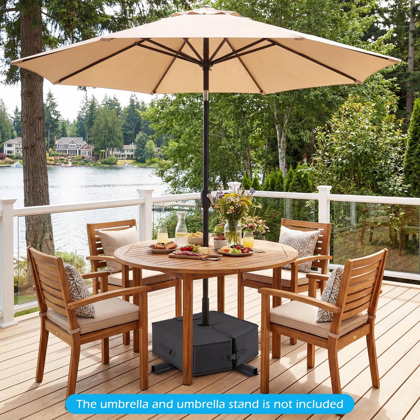 Parasol Base Weight Bag, 40KG Sand Fillable Umbrella Stand