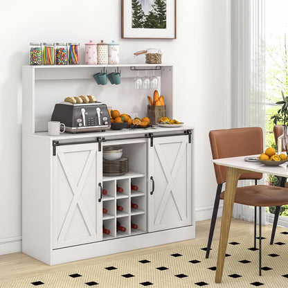 Kitchen Buffet Sideboard with Charging Station,Hutch