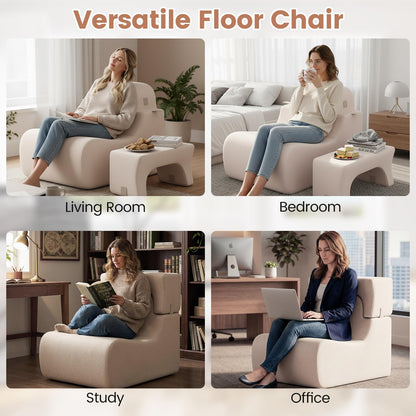 Lazy Sofa with Detachable Headrest and Washable Ice Velvet Cover