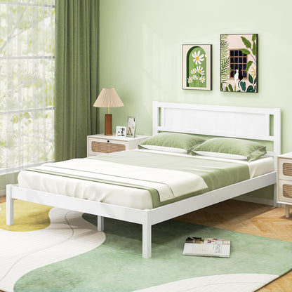 4FT 6 Double Size Bed Frame with 145cm Headboard & 22cm Under bed Storage