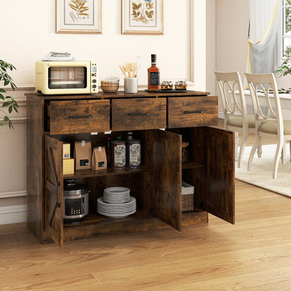 Sideboard Storage Cabinet, Large Kitchen Cupboard with Adjustable Shelf