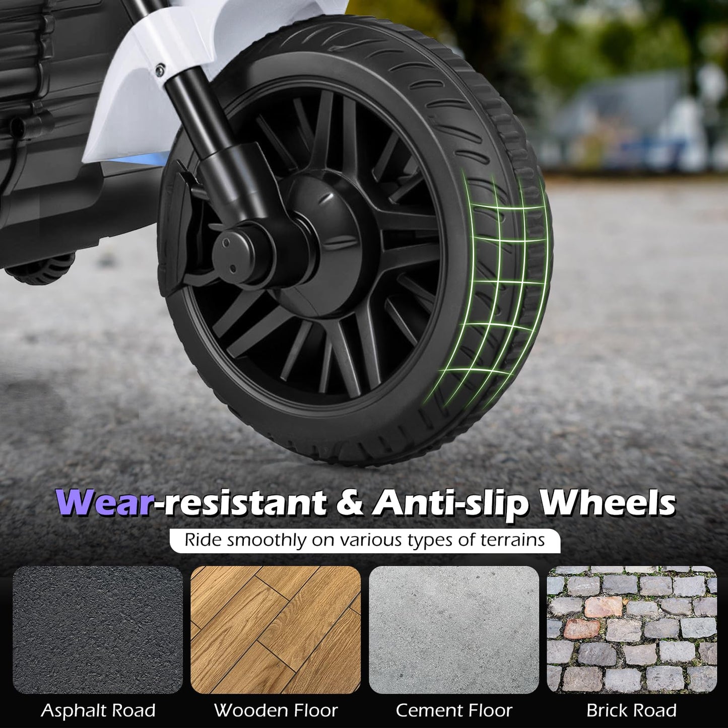 6V Kids Motorbike, Electric Ride on Motorcycle with Headlight