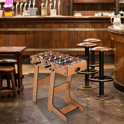 Free Standing Folding Foosball Soccer Game with 2 Mini Footballs