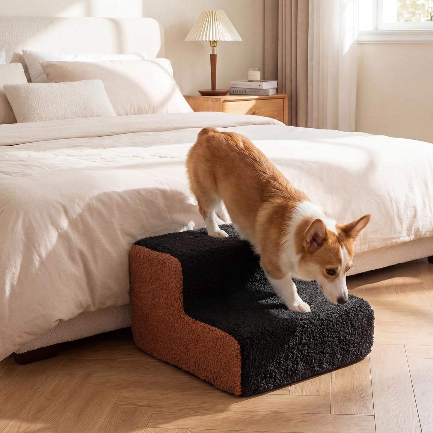 Dog Ladder with Removable Cover and Non-Slip Bottom