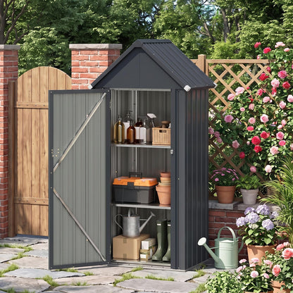 3 x 2FT Metal Garden Storage Shed with 3 Adjustable Shelves