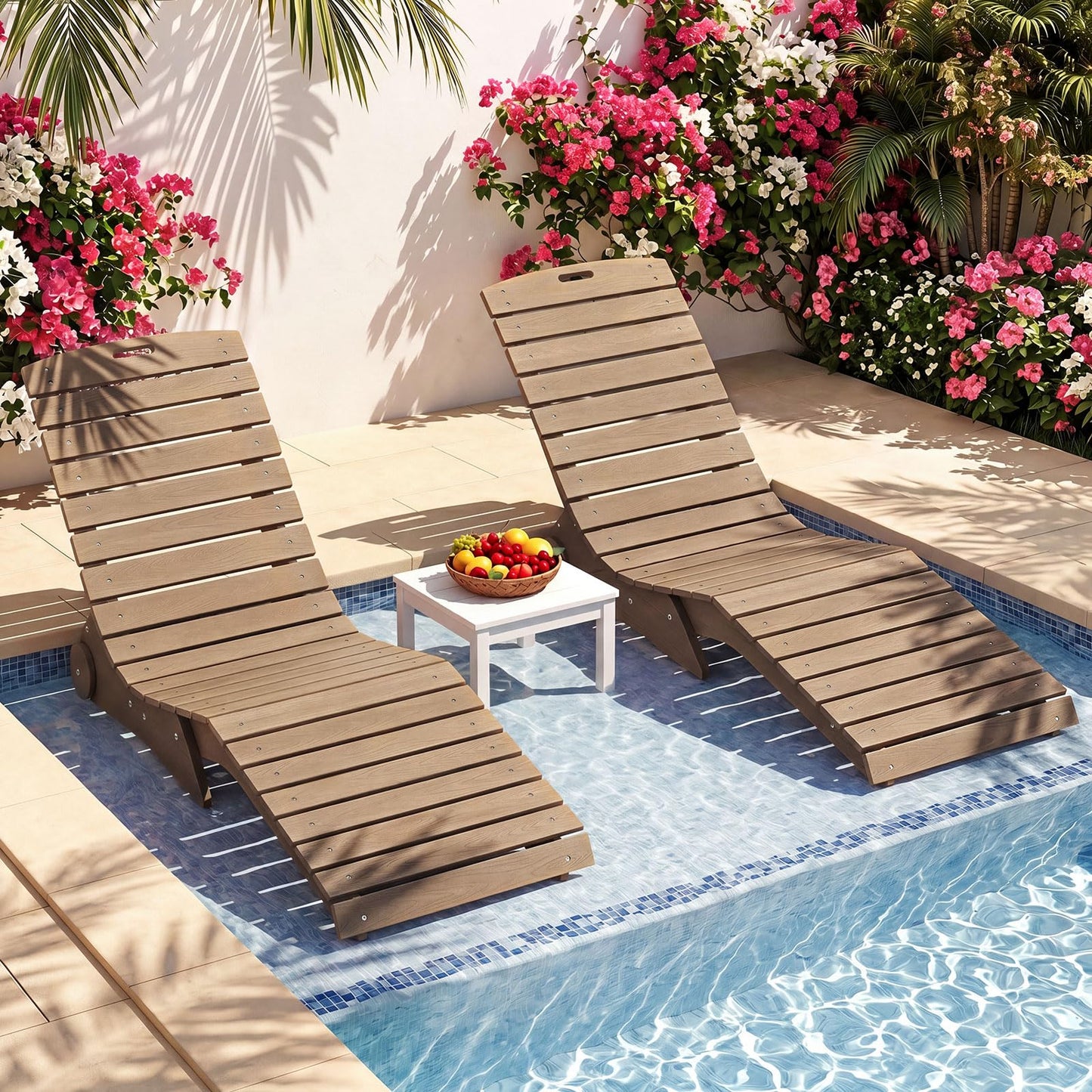 Ergonomic S Shape, up to 14.5-22cm of Water, Anti-Floating Outdoor Sunbed Tanning Seat