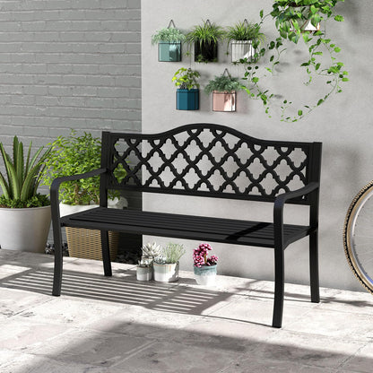 Metal Frame Loveseat Park Bench for Balcony